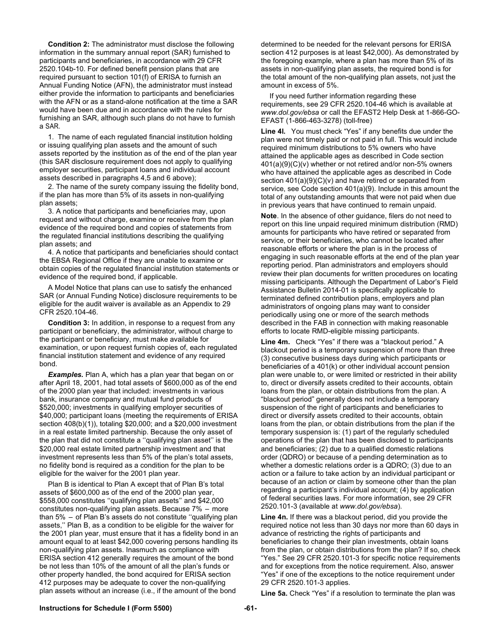 Instructions for Form 5500 Annual Return / Report of Employee Benefit Plan, Page 61
