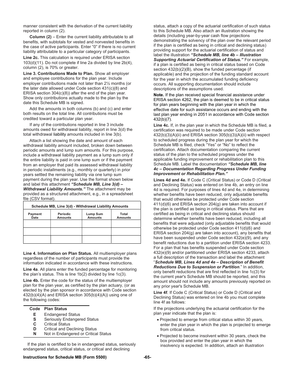 Instructions for Form 5500 Annual Return / Report of Employee Benefit Plan, Page 65