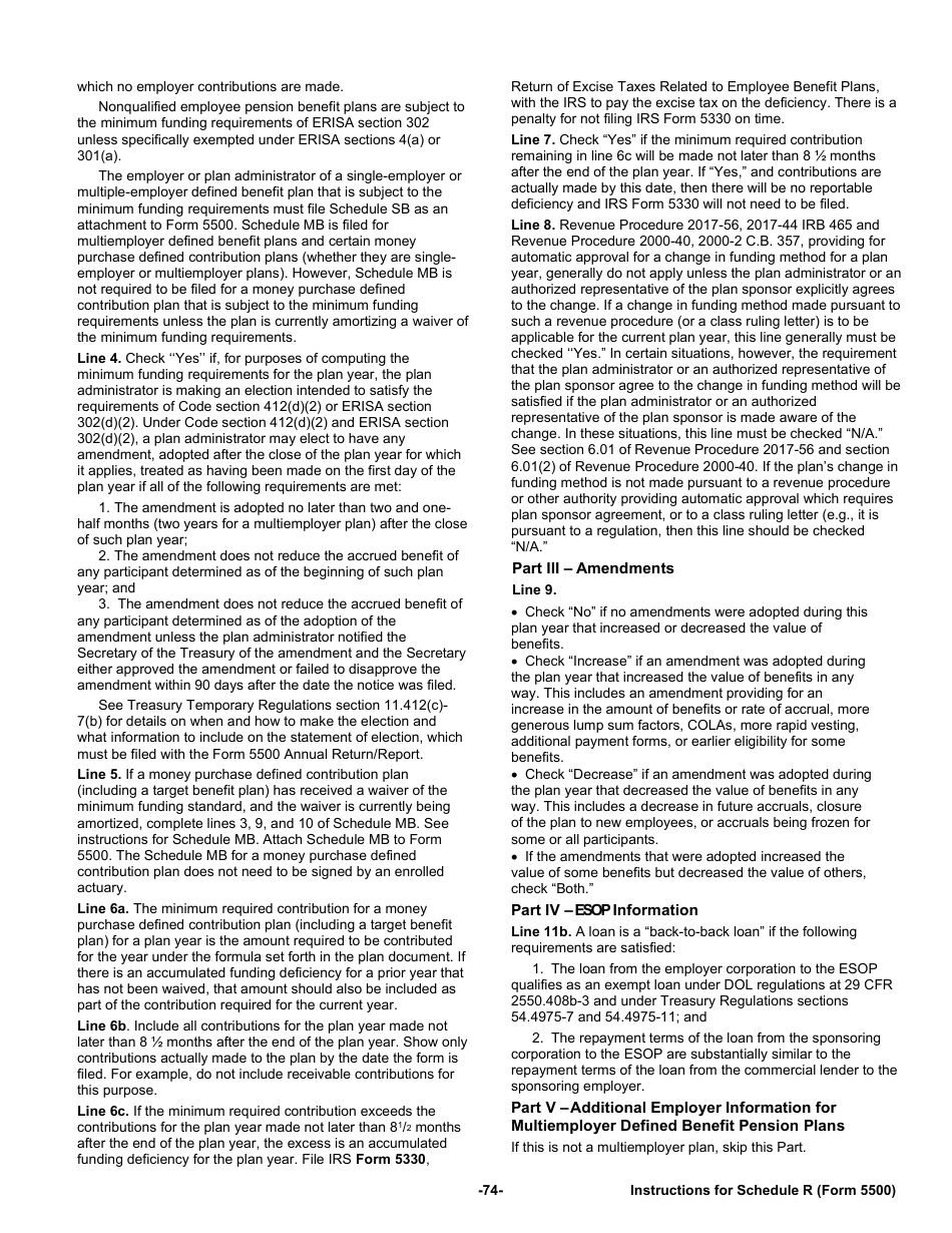 Instructions for Form 5500 Annual Return / Report of Employee Benefit Plan, Page 74