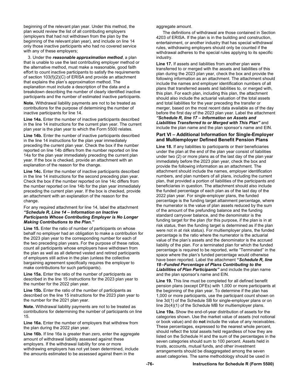 Instructions for Form 5500 Annual Return / Report of Employee Benefit Plan, Page 76