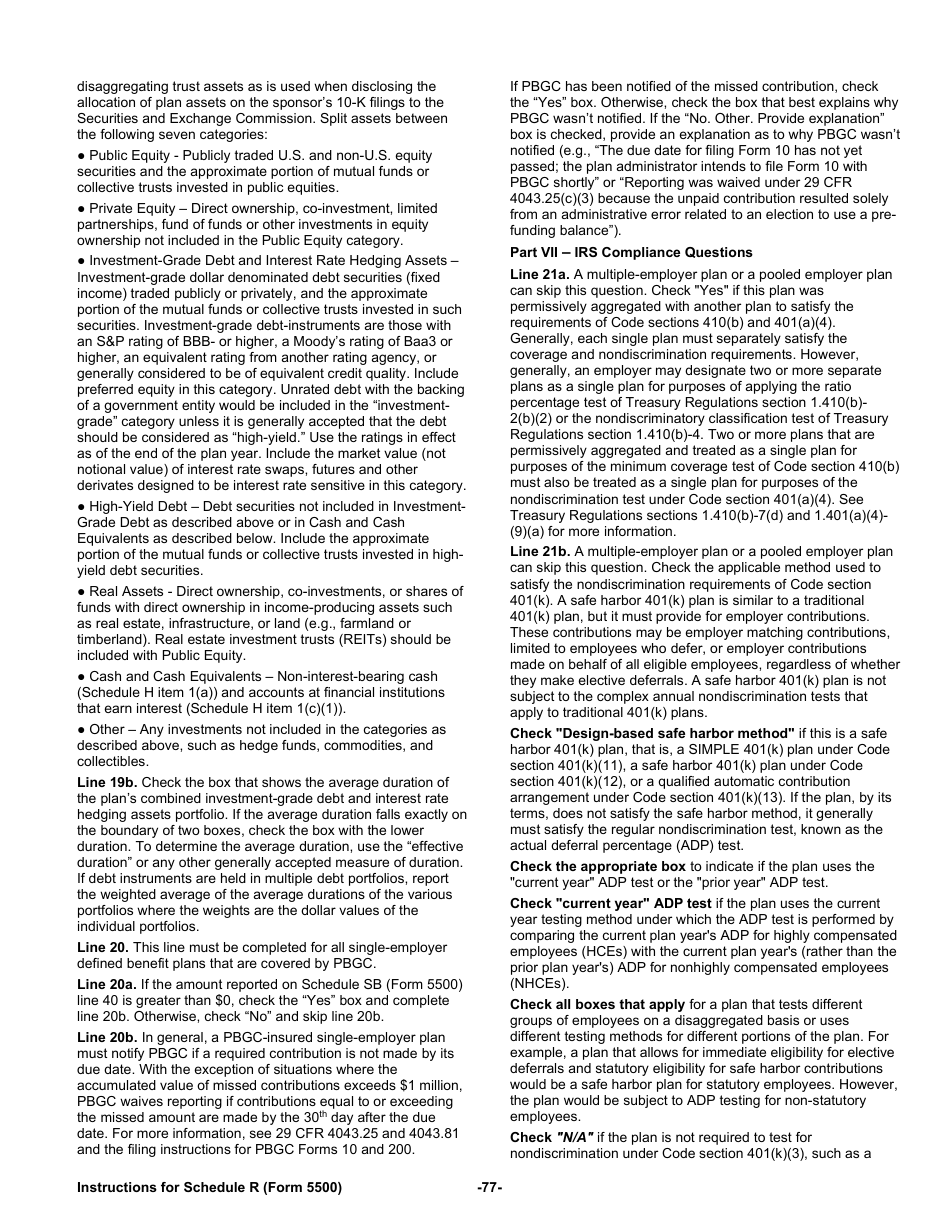 Instructions for Form 5500 Annual Return / Report of Employee Benefit Plan, Page 77