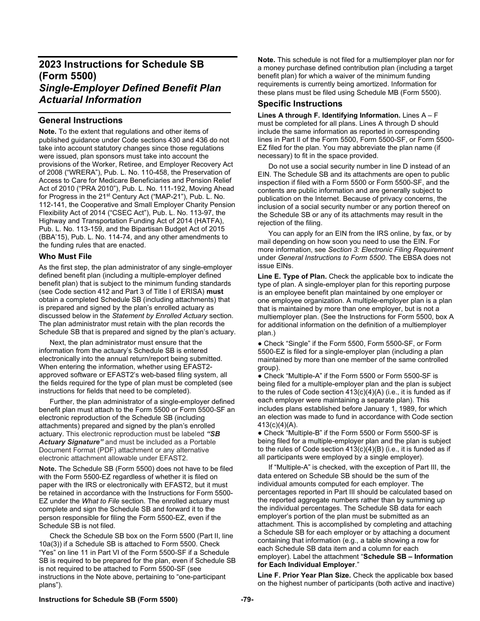 Instructions for Form 5500 Annual Return / Report of Employee Benefit Plan, Page 79