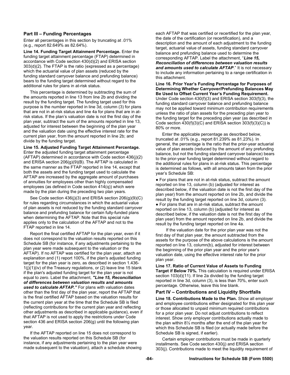 Instructions for Form 5500 Annual Return / Report of Employee Benefit Plan, Page 84
