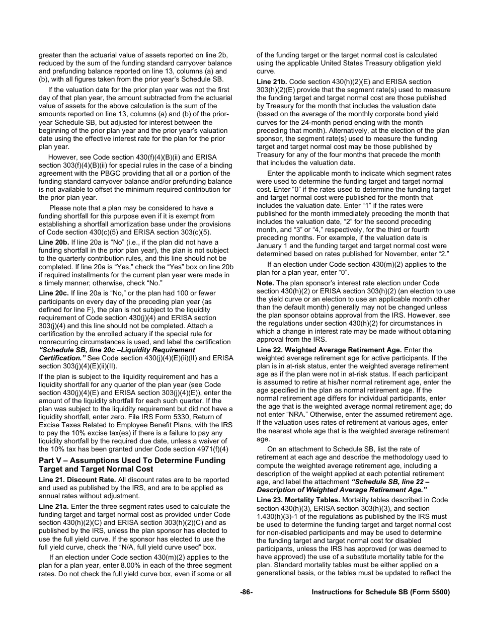 Instructions for Form 5500 Annual Return / Report of Employee Benefit Plan, Page 86