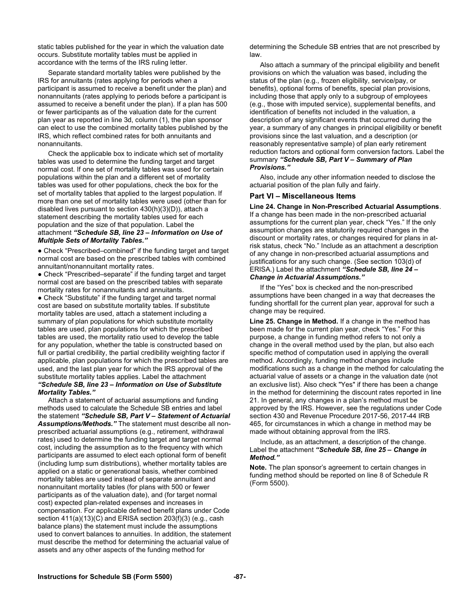 Instructions for Form 5500 Annual Return / Report of Employee Benefit Plan, Page 87