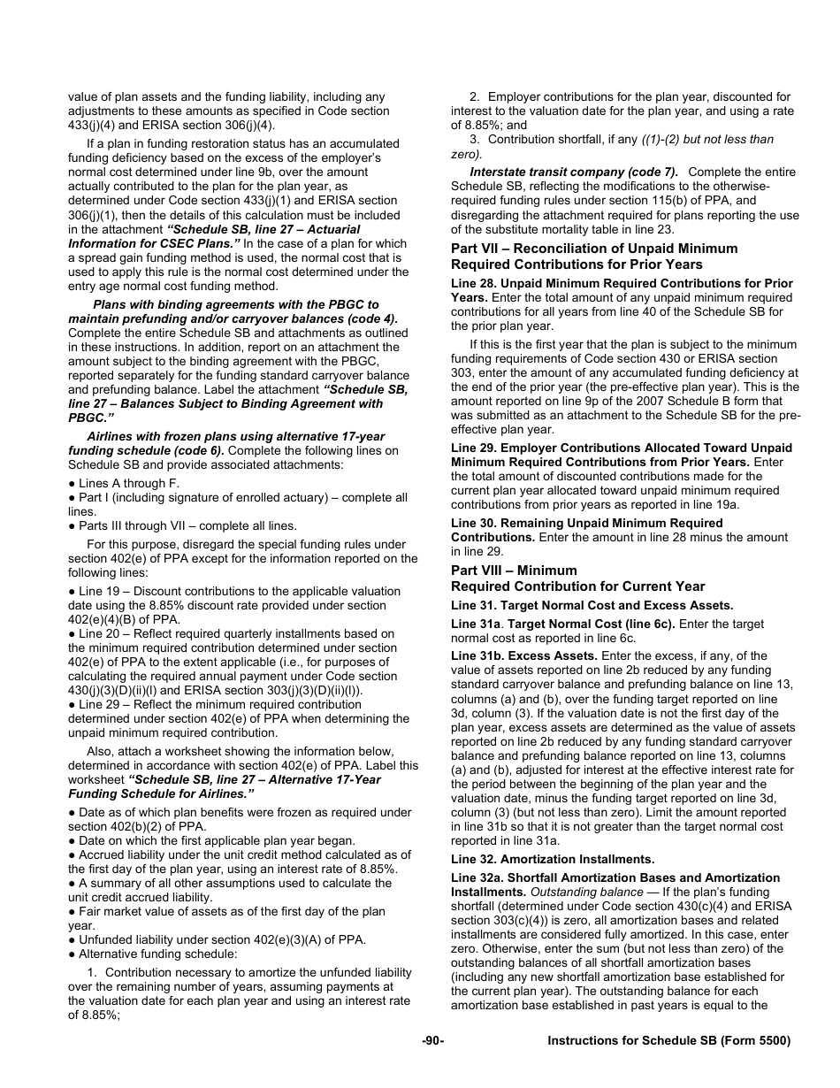 Instructions for Form 5500 Annual Return / Report of Employee Benefit Plan, Page 90