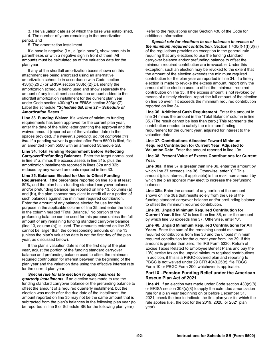 Instructions for Form 5500 Annual Return / Report of Employee Benefit Plan, Page 92