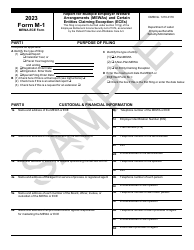 Form M-1 Report for Multiple Employer Welfare Arrangements (Mewas) and Certain Entities Claiming Exception (Eces) - Sample, Page 3