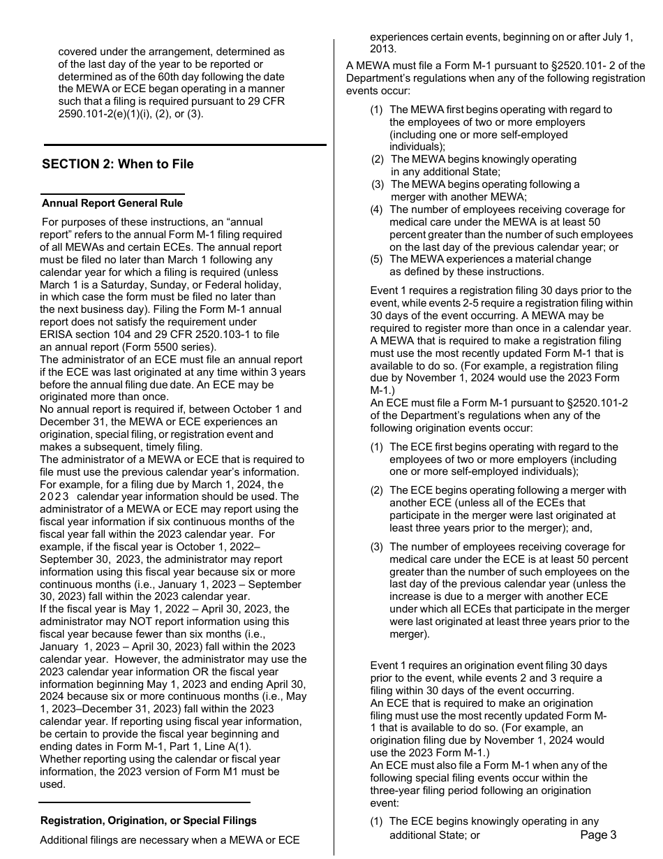 Form M-1 Report for Multiple Employer Welfare Arrangements (Mewas) and Certain Entities Claiming Exception (Eces) - Sample, Page 8