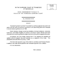 Form CR-3419 Judgment - Tennessee