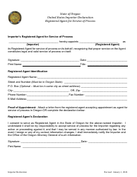 United States Importer Declaration Form - Oregon, Page 3