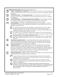 Participating Manufacturer Certification for Listing on the Oregon Tobacco Directory - Oregon, Page 2