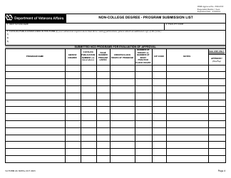 VA Form 22-10287A Institution of Higher Learning - Program Submission List, Page 4