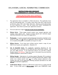 Instructions for Application for Oklahoma Judicial Vacancy - Oklahoma