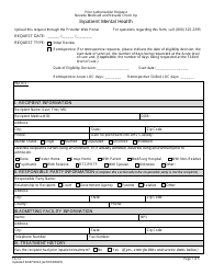 Form FA-12 Prior Authorization Request - Inpatient Mental Health - Nevada
