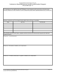 Form FA-11D Substance Abuse/Behavioral Health Authorization Request - Nevada, Page 2