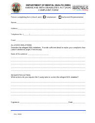Americans With Disabilities Act (Ada) Complaint Form - County of Los Angeles, California, Page 2