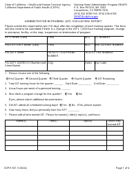 Form CDPH501 Administrator-In-training (Ait) Evaluation Report - California