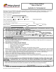Document preview: Application for Training Approval - Maryland