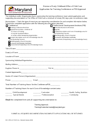Document preview: Application for Training Conference or Pdi Approval - Maryland