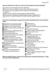 Assessment Tool for Electronic Home-Based Services - Virginia, Page 2