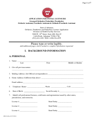Form HFS-24 Application for Initial Licensure - Licensed Orthotist, Pedorthist, Prosthetist, Orthotic Assistant, Prosthetic Assistant &amp; Orthotic/Prosthetic Assistant - Arkansas