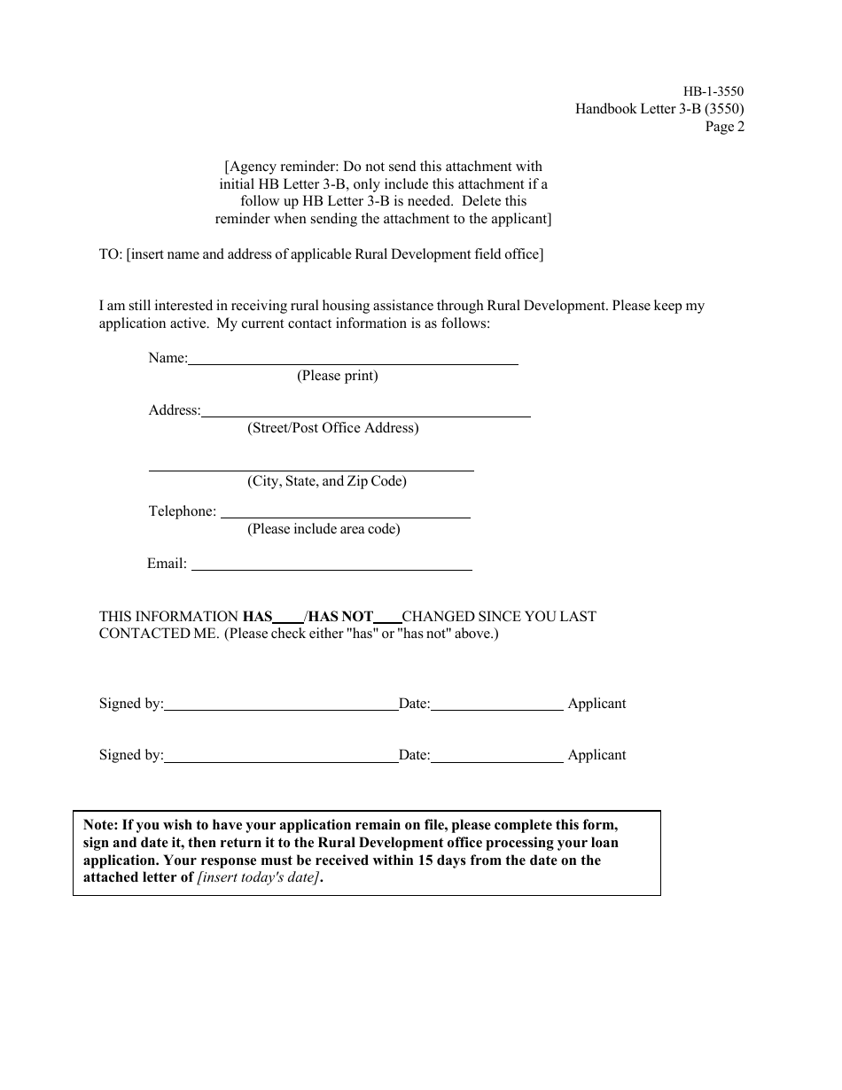 Form HB-1-3550 Handbook Letters - Direct Single Family Housing Loans and Grants - Field Office Handbook, Page 10