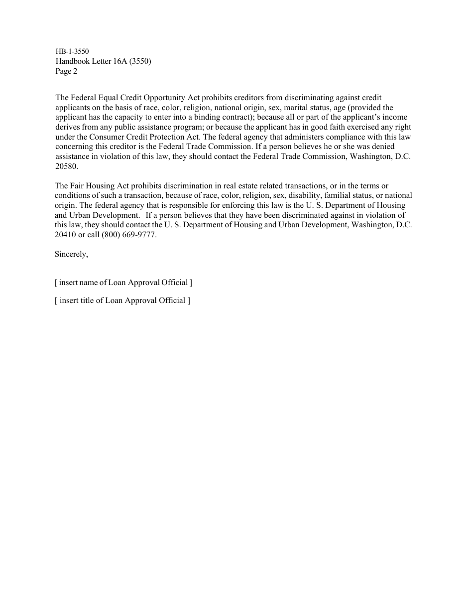 Form HB-1-3550 Handbook Letters - Direct Single Family Housing Loans and Grants - Field Office Handbook, Page 22