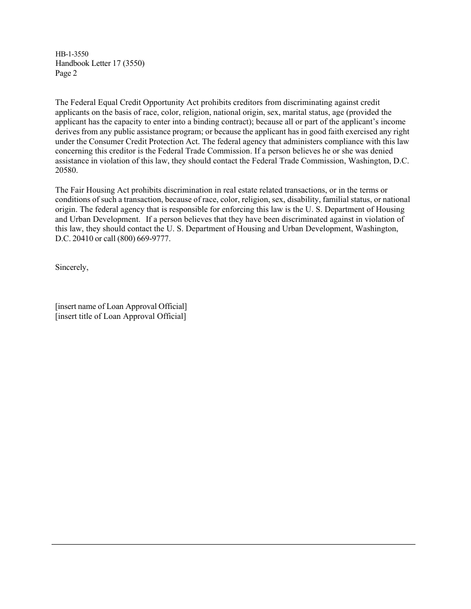 Form HB-1-3550 Handbook Letters - Direct Single Family Housing Loans and Grants - Field Office Handbook, Page 25