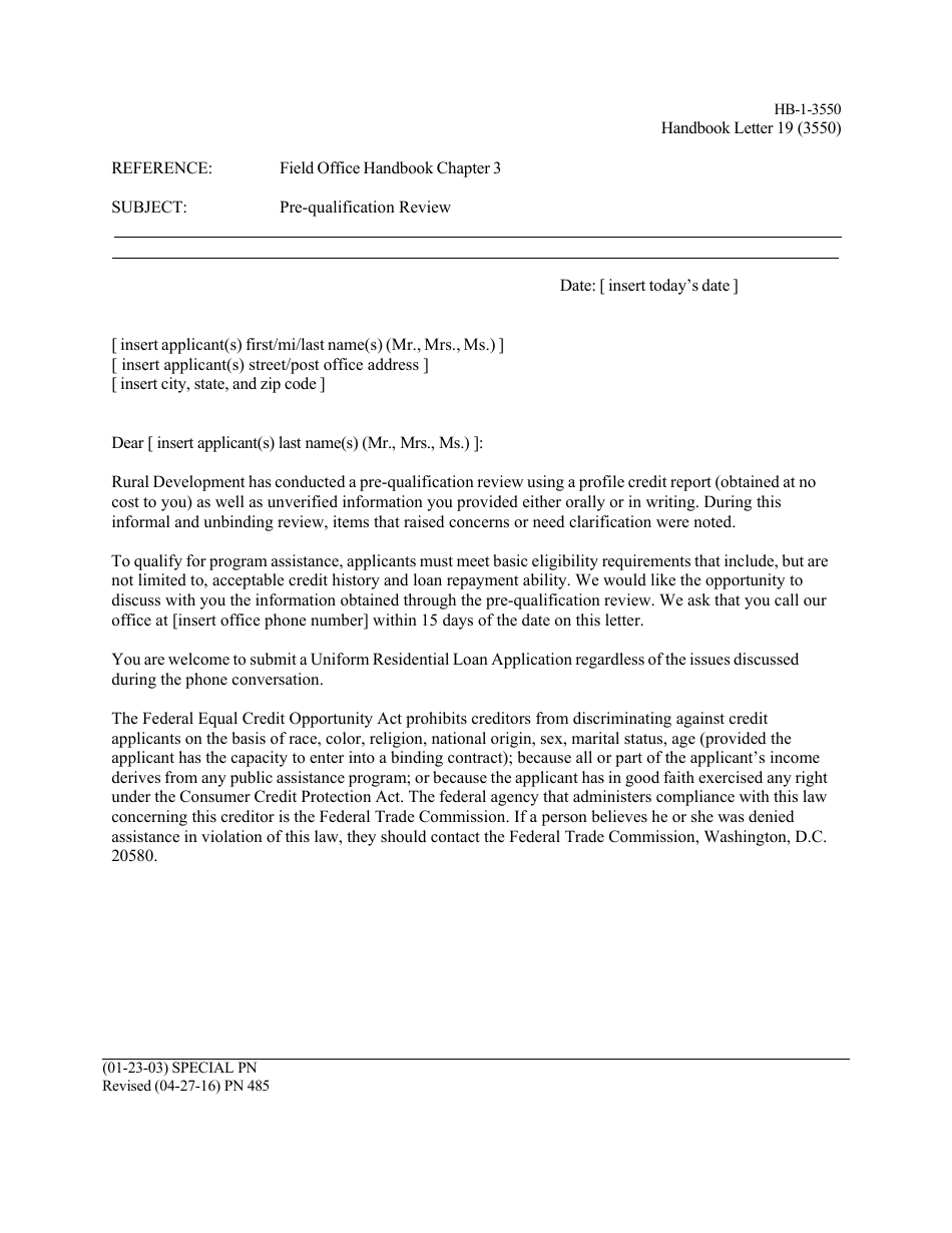 Form HB-1-3550 Handbook Letters - Direct Single Family Housing Loans and Grants - Field Office Handbook, Page 28