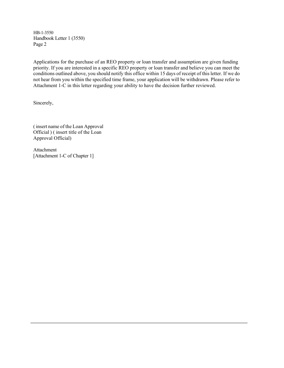 Form HB-1-3550 Handbook Letters - Direct Single Family Housing Loans and Grants - Field Office Handbook, Page 3