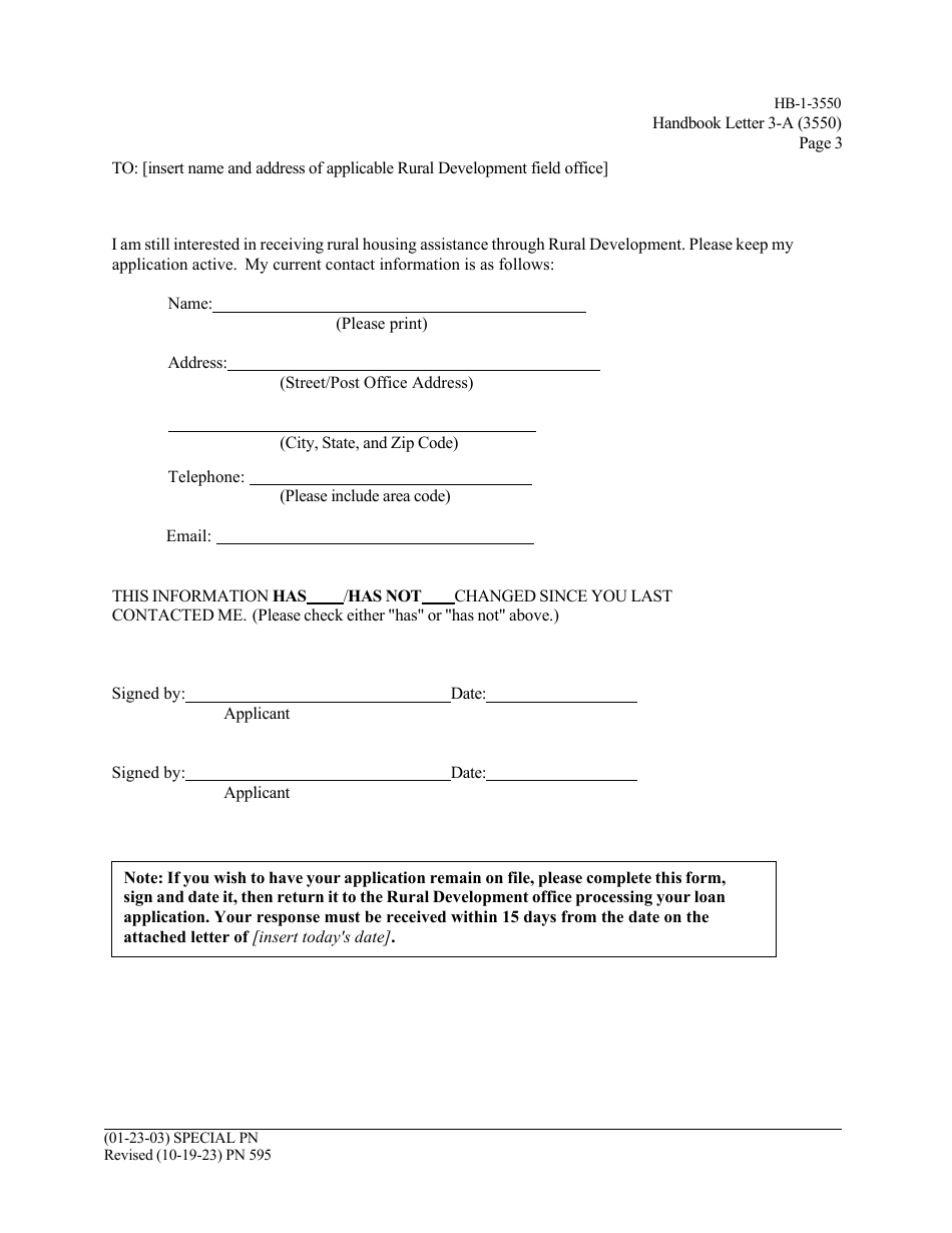 Form HB-1-3550 Handbook Letters - Direct Single Family Housing Loans and Grants - Field Office Handbook, Page 8