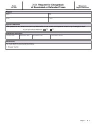 Form PC-201 Request for Chargeback of Rescinded or Refunded Taxes - Wisconsin, Page 2