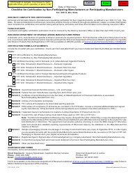 Document preview: Form CTP-124 Checklist for Certification by Non-participating Manufacturers or Participating Manufacturers - Wisconsin