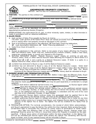 TREC Form 9-16 Unimproved Property Contract - Texas