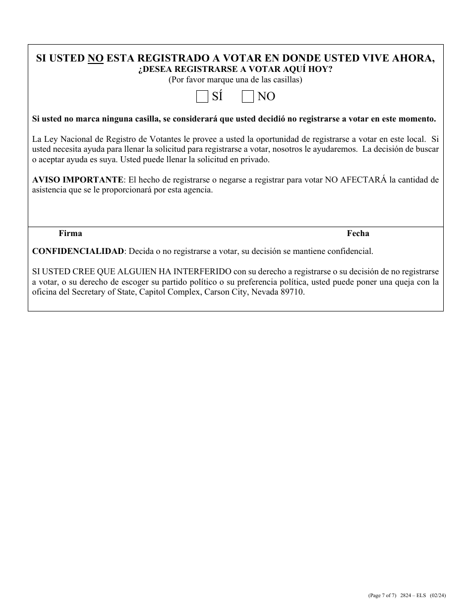 Formulario 2824-ELS Solicitud De Asistencia Para Servicios De Energia - Nevada (Spanish), Page 10