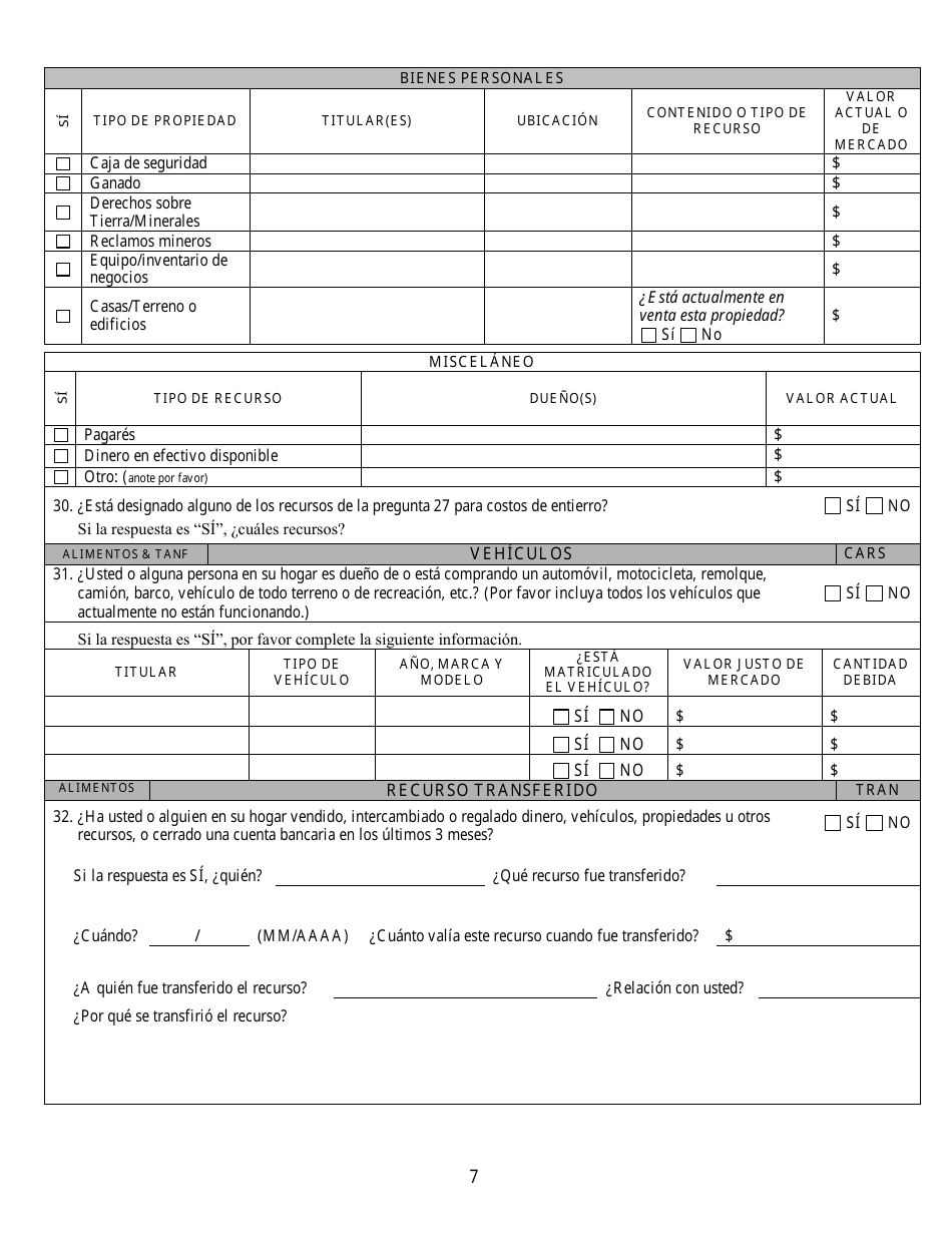 Formulario 2905-EGS Solicitud De Asistencia Publica - Nevada (Spanish), Page 10