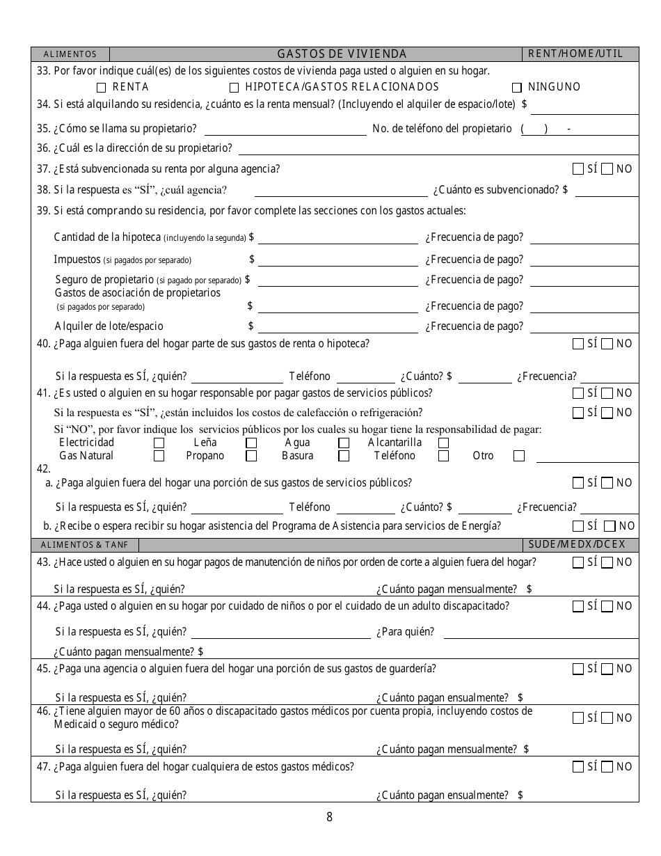 Formulario 2905-EGS Solicitud De Asistencia Publica - Nevada (Spanish), Page 11