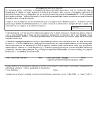 Formulario 2905-EGS Solicitud De Asistencia Publica - Nevada (Spanish), Page 19