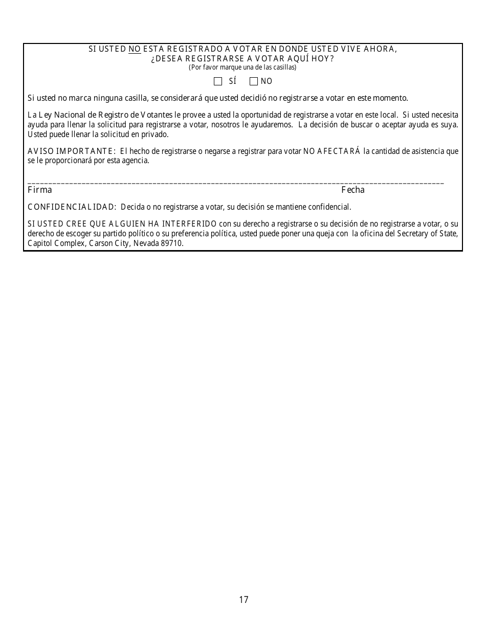 Formulario 2905-EGS Solicitud De Asistencia Publica - Nevada (Spanish), Page 20