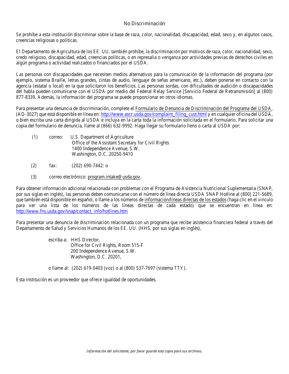 Formulario 2905-EGS Solicitud De Asistencia Publica - Nevada (Spanish), Page 2