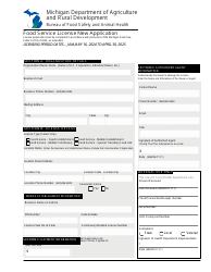 Food Service License Application - Michigan, Page 2