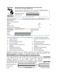 Document preview: Form LB-182 Serviceperson/Service Agency Registration - Michigan