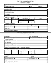 Pesticide Application Record - Michigan