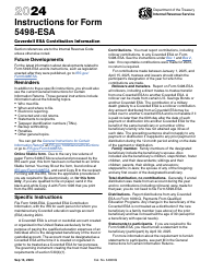 Document preview: Instructions for IRS Form 5498-ESA Coverdell Esa Contribution Information