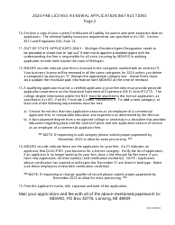 Instructions for Form PI-079C Pesticide Application Business License Renewal - Michigan, Page 2