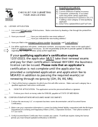 Document preview: Pabl Renewal Checklist for a Blank Renewal - Michigan, 2024