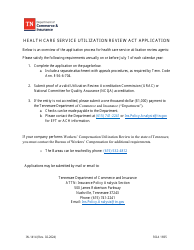 Document preview: Form IN-1414 Health Care Service Utilization Review Act Application - Tennessee