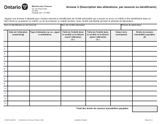 Forme 10016F Declaration DES Alienations D&#039;interet a Titre Beneficiaire Dans Un Bien-Fonds Par DES Associes Ou DES Beneficiaires Detenant Un Interet Dans Une Entite Admissible (Reglement De L&#039;ontario 343/18) - Ontario, Canada (French), Page 4
