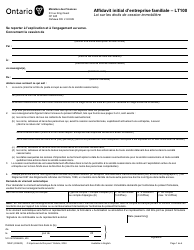 Document preview: Forme LT100 (1204F) Affidavit Initial D'entreprise Familiale - Ontario, Canada (French)
